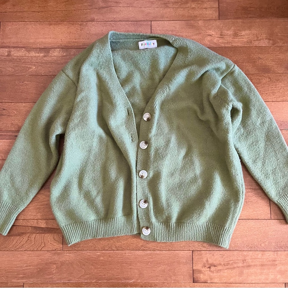 Green cardigan